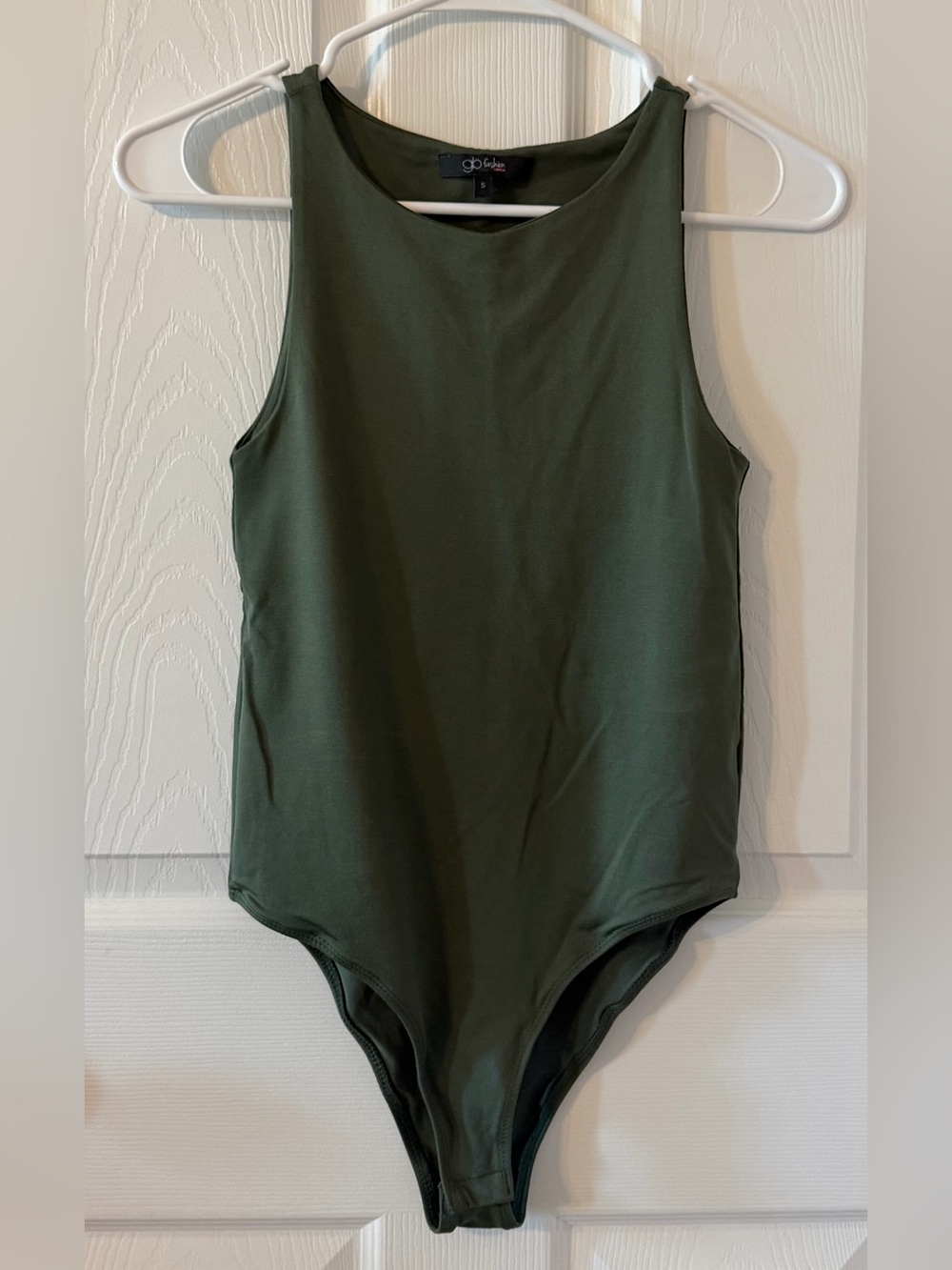 Womens Olive Green Sleeveless Bodysuit XS